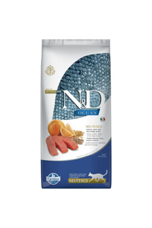 N & D Nd Düşük Tahıllı Somon Balıklı Ve Portakallı Kısırlaştırılmış Yetişkin Kedi Maması 10 Kg